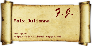 Faix Julianna névjegykártya