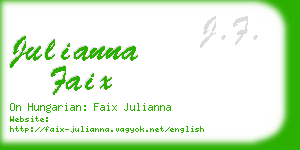 julianna faix business card